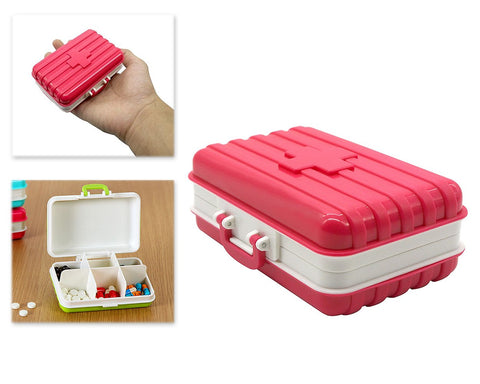 Portable Pill Box 6 Compartments in Suitcase Shape