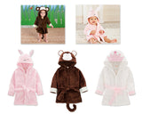 Multiple Size Animal Hooded Bathrobe for Kids 1 - 5 Years Old