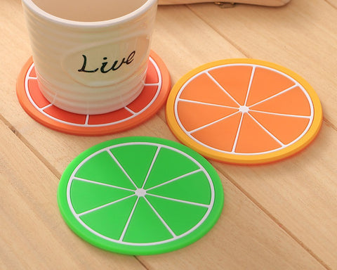 6 Pieces Fruit Series Silicone Cup Mat