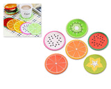 6 Pieces Fruit Series Silicone Cup Mat