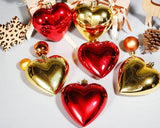 3 Pieces Heart Shaped Christmas Baubles for Christmas Tree Ornaments