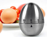 Stainless Steel 60 Minutes Egg Shaped Rotating Kitchen Timer