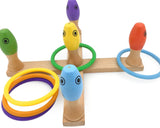 3 in 1 Wooden Educational Toy Ring Toss Game Set for Kids