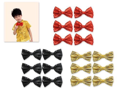 Kids Sequin Bow Tie for Party and Stage Show Set of 6