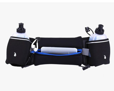 Hydration Belt with 2 Pockets for Water Bottles