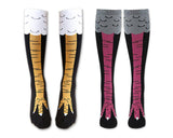 Chicken Leg Socks for Women 2 Pairs Knee High Cotton Socks