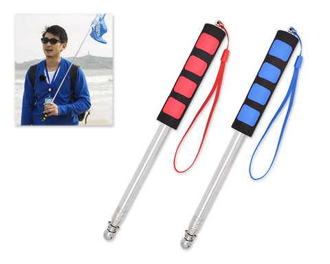 2 Pcs Handheld Flag Pole Stainless Steel Tour Guide Flag Pole