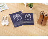 5 Pieces Portable Shoe Bags with Drawstring - Navy Blue