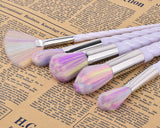 10 Pcs Professional Makeup Brush Set with Diamond Bag - Silver