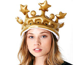 3 Pieces Inflatable Birthday Party Crowns - Gold