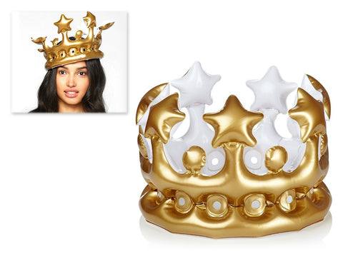 3 Pieces Inflatable Birthday Party Crowns - Gold