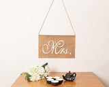 2 Pcs Burlap Mr. & Mrs Chair Banner Chair Garland Rustic Wedding Decor