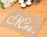 2 Pcs Burlap Mr. & Mrs Chair Banner Chair Garland Rustic Wedding Decor