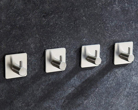 Self Adhesive Hooks 4 Pieces Waterproof Wall Hooks