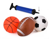 6 Inch Inflatable Sports Balls with Air Pump for Kids Set of 4