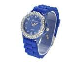 GENEVA Crystal Bezel Large Face Silicone Sport Women's Watch