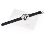 Musical Note Leather Band Quartz Women's Wrist Watch - Black