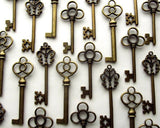 Retro Skeleton Keys Set of 30 - Antique Bronze