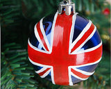 Flag Series 6 Pcs Christmas Ball Ornaments - UK Flag Pattern