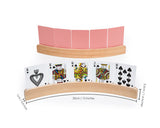 Playing Card Holders 2 Pieces 13 Inches Curved Wooden Racks for Card Games