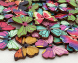 Butterfly Sewing Buttons 50 Pieces Wooden Buttons 2 Hole Buttons