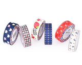 6 Pcs 1m Retro Pattern Paper Washi Masking Tape