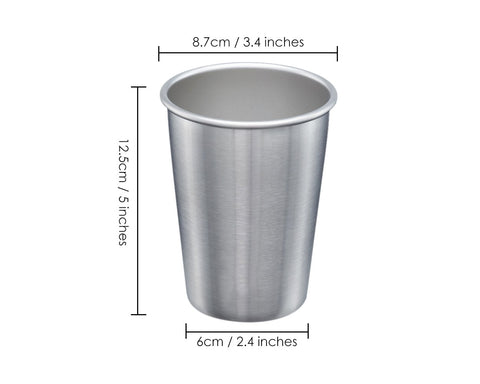 Stainless Steel Cup 5 Pieces 17 Ounce Stainless Steel Pint Cup Tumblers