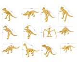 Dinosaur Fossil Skeleton Figures 12 Pieces Assorted Figures for Kids