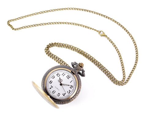 Vintage Quartz Pocket Watch with Chain