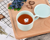 3D Cute Animal Ceramics Coffee Cup with Lid