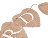 Cards Banner Heart Shaped Jute Burlap Banner