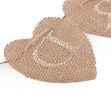 Cards Banner Heart Shaped Jute Burlap Banner