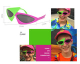 80s Glasses Pink and Green Party Sunglasses