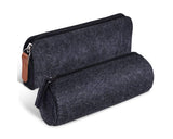 Felt Pencil Case Stationery Pouch Set of 2 - Dark Grey