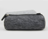 Felt Pencil Case Stationery Pouch Set of 2 - Dark Grey and Light Grey