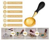 Ds. Distinctive Style Retro Wax Spoon with Wooden Handle for Sealing Stamp (Large 1.2 Inches Diameter)