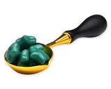 Ds. Distinctive Style Retro Wax Spoon with Wooden Handle for Sealing Stamp (Large 1.2 Inches Diameter)