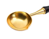 Ds. Distinctive Style Retro Wax Spoon with Wooden Handle for Sealing Stamp (Large 1.2 Inches Diameter)