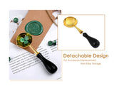 Ds. Distinctive Style Retro Wax Spoon with Wooden Handle for Sealing Stamp (Large 1.2 Inches Diameter)