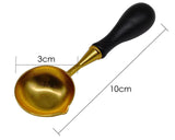 Ds. Distinctive Style Retro Wax Spoon with Wooden Handle for Sealing Stamp (Large 1.2 Inches Diameter)