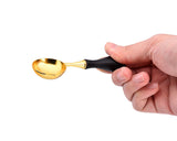 Ds. Distinctive Style Retro Wax Spoon with Wooden Handle for Sealing Stamp (Large 1.2 Inches Diameter)