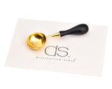 Ds. Distinctive Style Retro Wax Spoon with Wooden Handle for Sealing Stamp (Large 1.2 Inches Diameter)