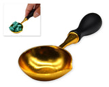 Ds. Distinctive Style Retro Wax Spoon with Wooden Handle for Sealing Stamp (Large 1.2 Inches Diameter)