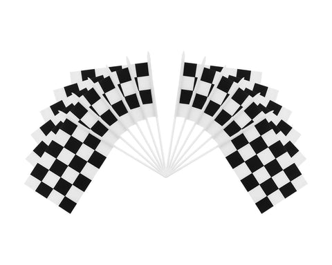 Racing Checkered Flags 12 Pieces Finish Line Flags for Race Car Party