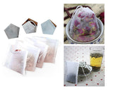 Tea Filter Bags 100 Pieces Disposable Empty Tea Bags with Drawstring