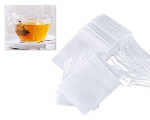 Tea Filter Bags 100 Pieces Disposable Empty Tea Bags with Drawstring