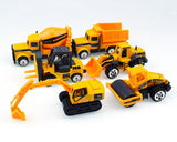 Toy Construction Vehicles Set of 6 Alloy Pull Back Vehicles