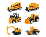 Toy Construction Vehicles Set of 6 Alloy Pull Back Vehicles