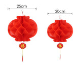 Set of 20 Red Paper Lanterns for Chinese New Year