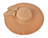 Foldable Straw Hat with Bowknot for Women